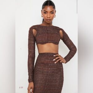 House of CB London Blythe Cut Out Top Brown Size Medium